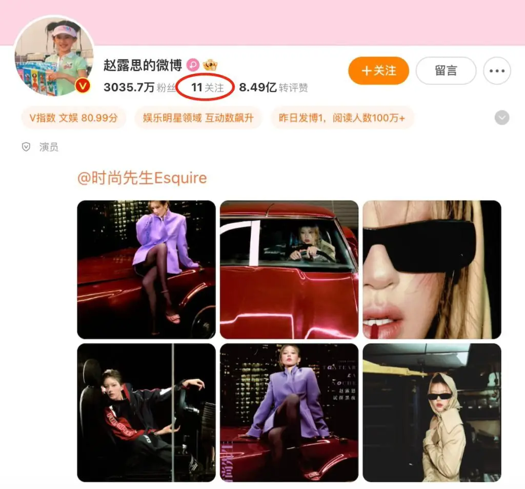 Zhao Lusi's social media