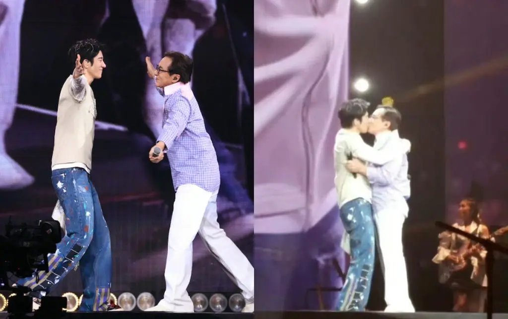 Jackie Chan Wang Leehom kiss