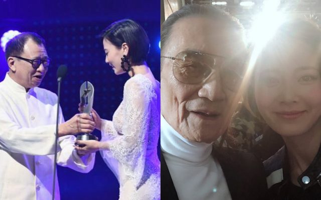 Rebecca Zhu with late actors Benz Hui and Patrick Tse